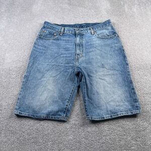 Levis Jean‎ Shorts Mens 36 Blue 569 Loose Baggy Fit Stonewash Denim Jorts